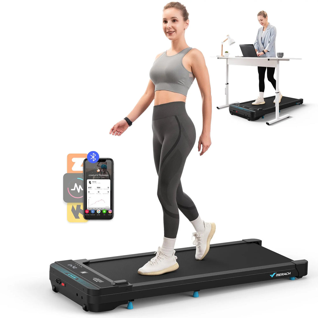 MERACH Portable Under Desk Treadmill