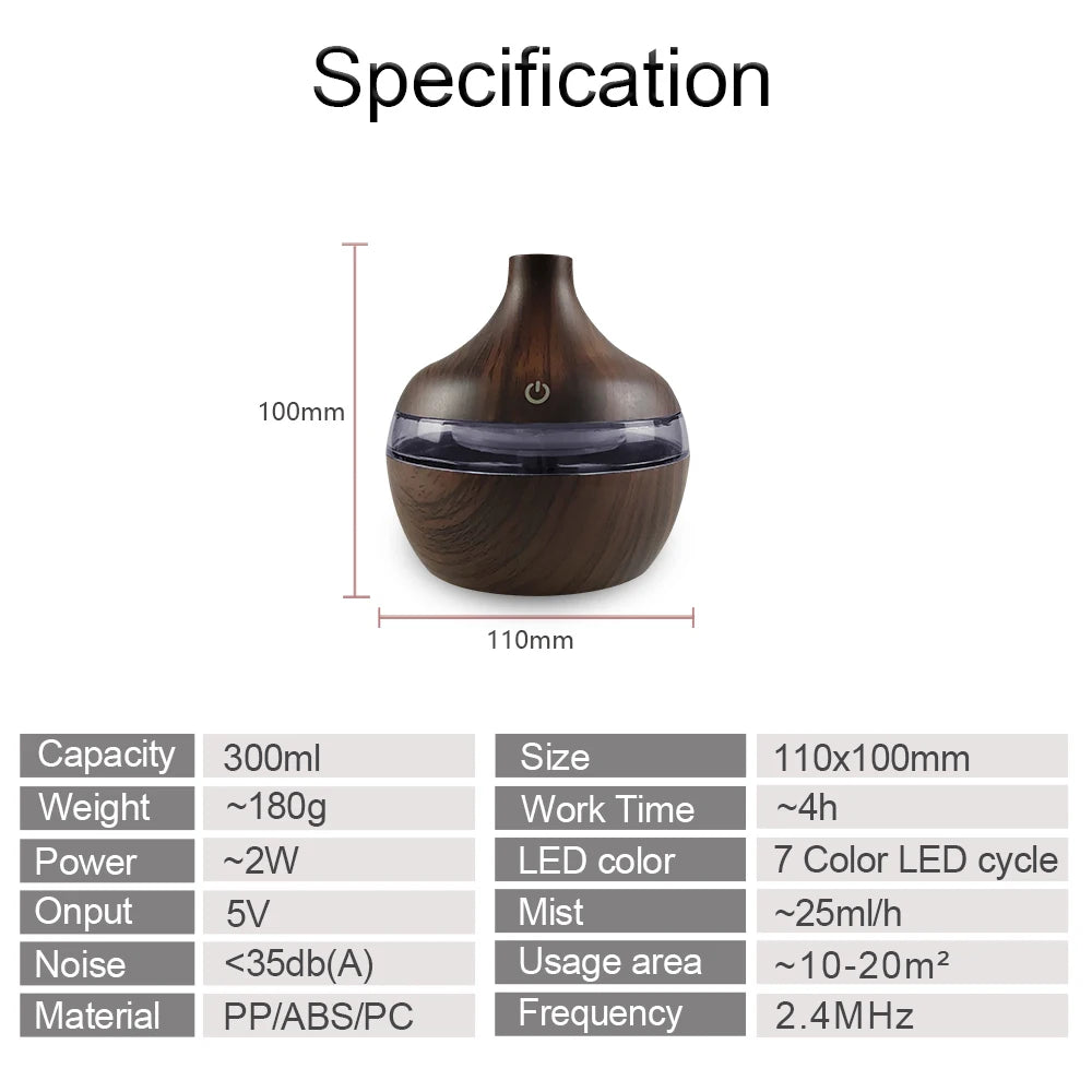 Portable USB Humidifier & Aromatherapy Diffuser