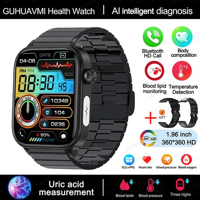 2025 ECG+PPG Smartwatch with Health Monitoring