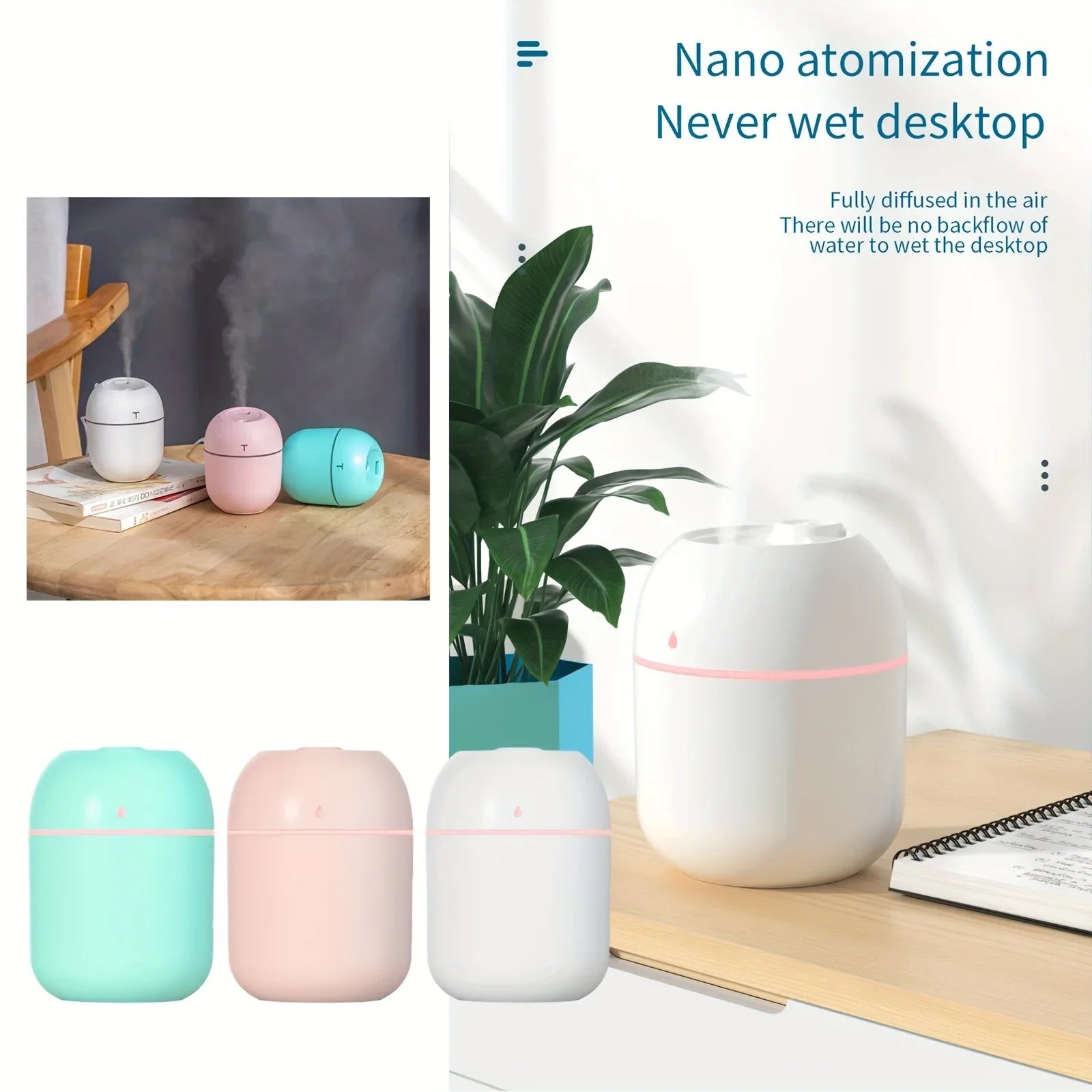 Portable 220ml Mini USB Aroma Diffuser Humidifier