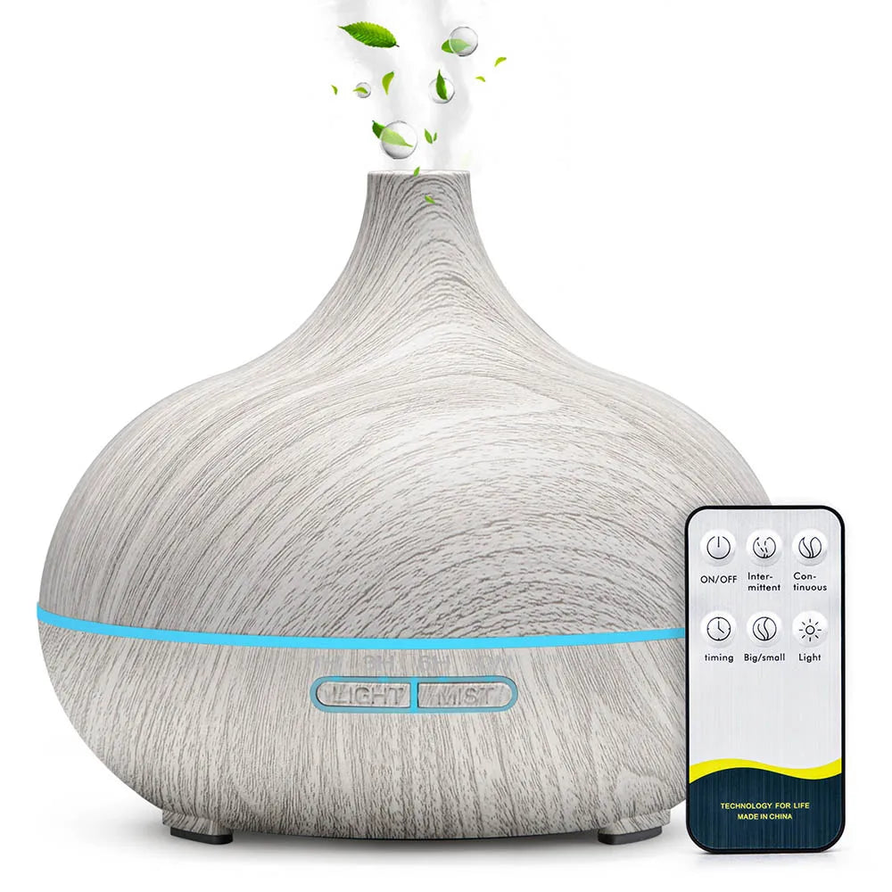 500ML Wood Grain Aromatherapy Diffuser with Remote