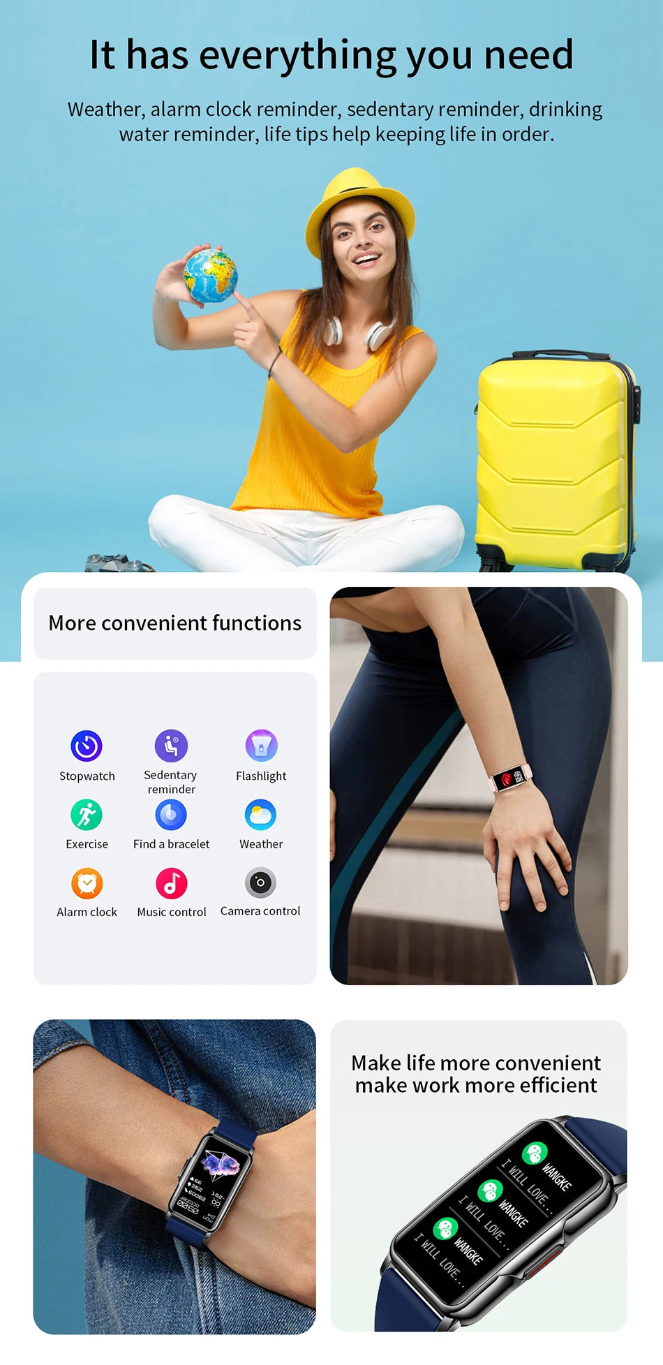 LIGE Women’s Smart Watch – Bluetooth Call & Fitness Tracker