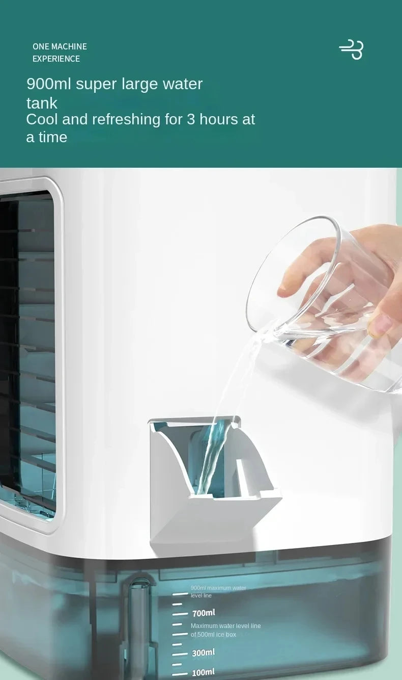 Portable Desktop Air Cooler Fan – Dual Spray & Night Light