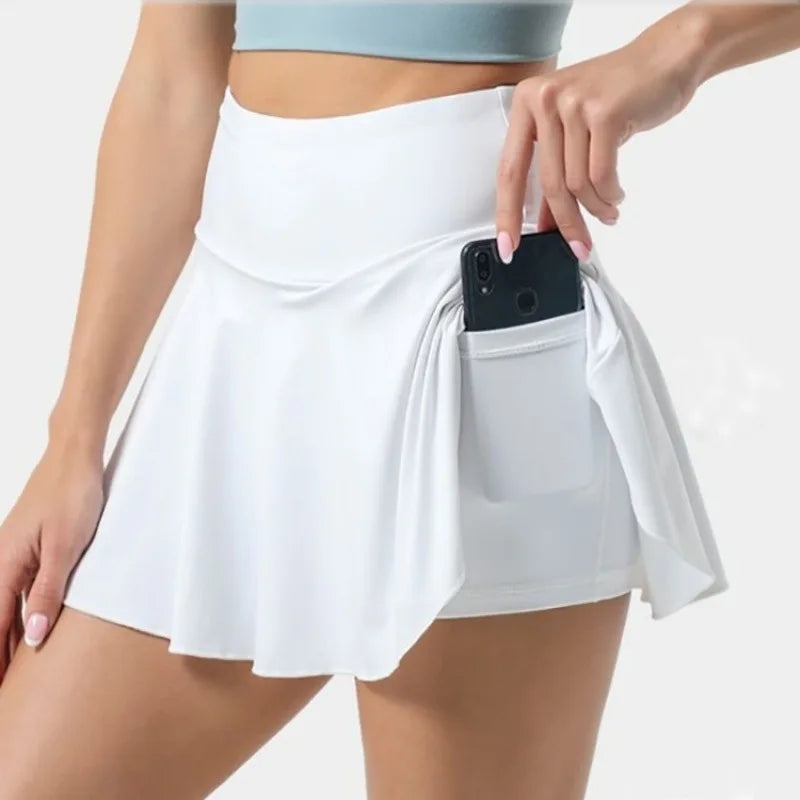 Women’s High Waist Tennis Skort with Shorts