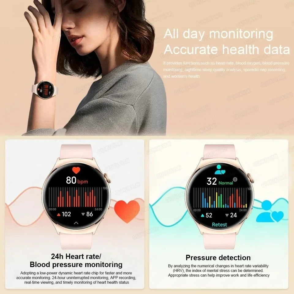 2024 NFC Smartwatch for Women with GPS & Bluetooth