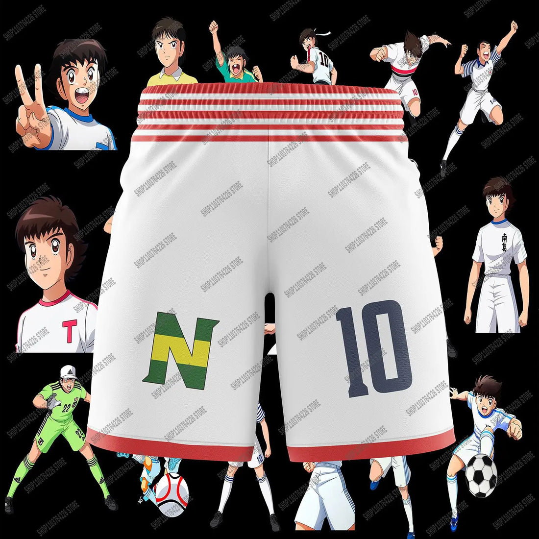 Captain Tsubasa Custom Football Team Beach Pants