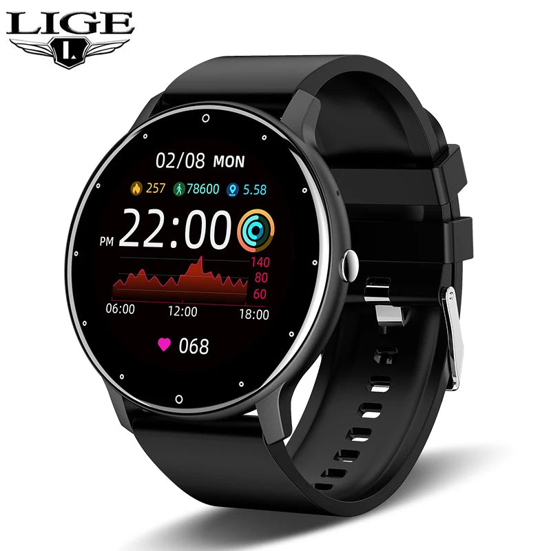 LIGE Smartwatch – Full Touch Bluetooth 5.2 Call & Fitness Tracker (IP67)
