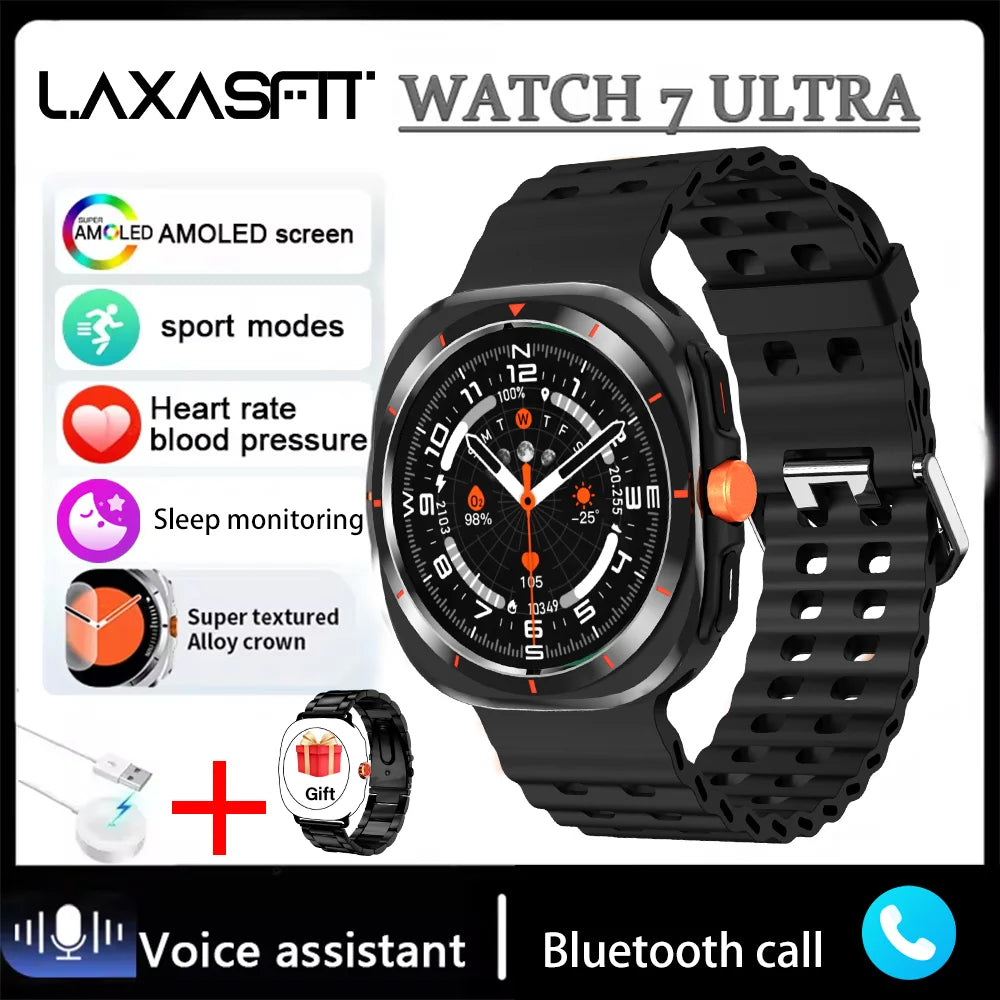 LAXASFIT GT7 Ultra Smartwatch – AMOLED Bluetooth Call Fitness Tracker