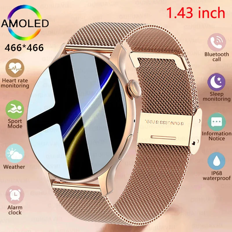 2024 NFC Smartwatch for Women with GPS & Bluetooth