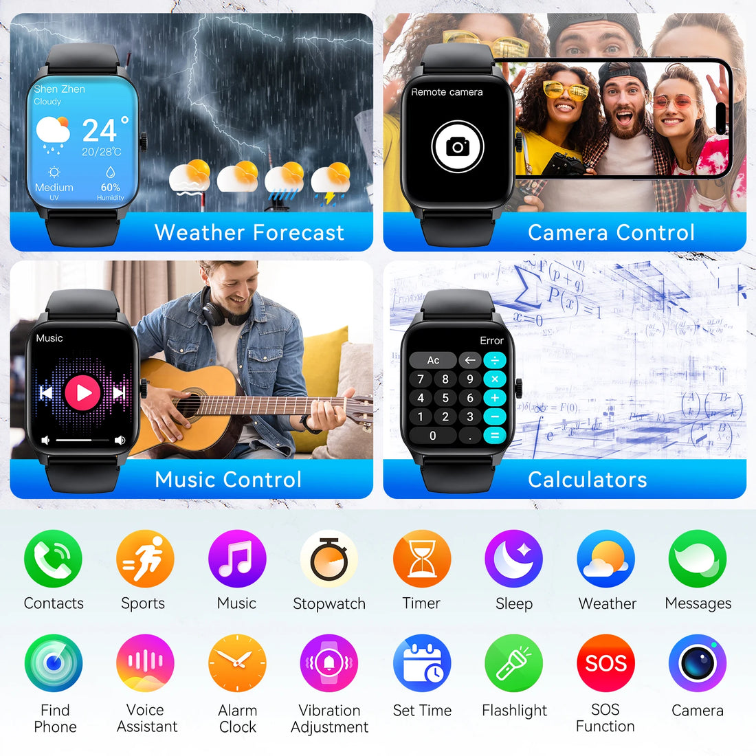 LaNikar QS56 Smartwatch 1.83" Bluetooth Call