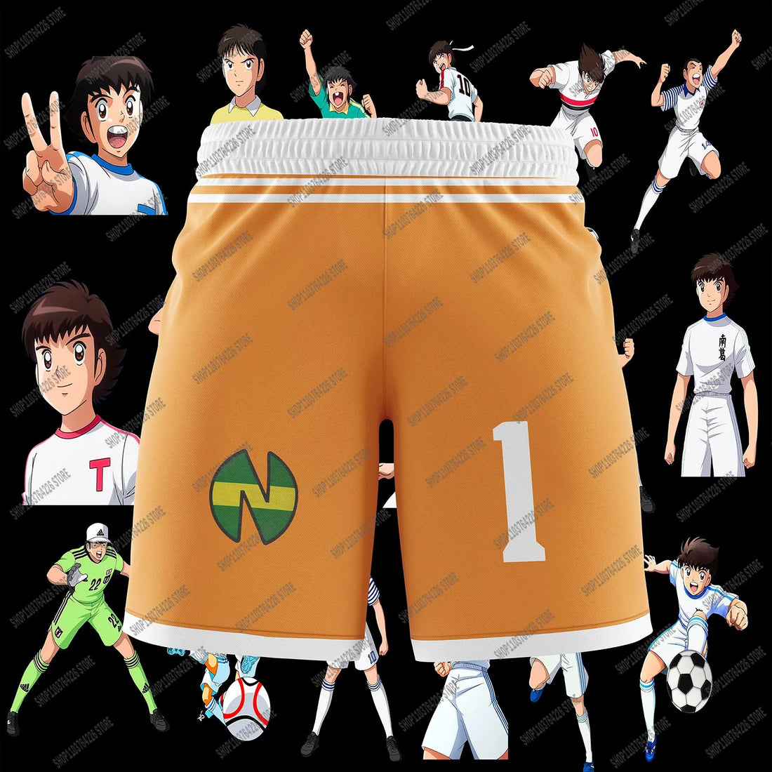 Captain Tsubasa Custom Football Team Beach Pants