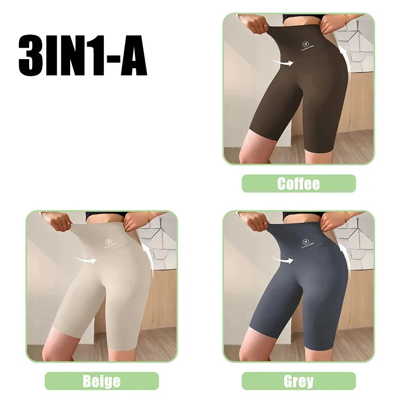 Women’s High Waist Sports Shorts – Gym, Yoga & Fitness Wear (M–XL)