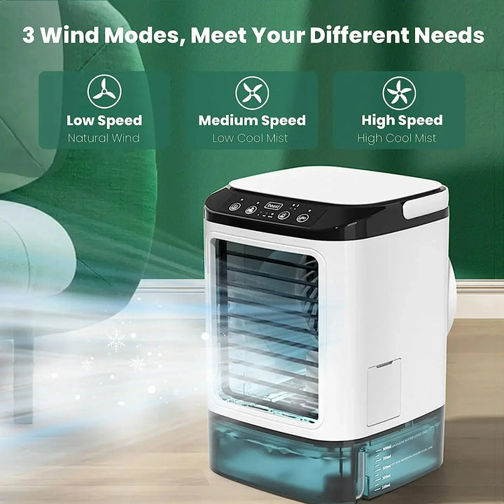 Portable Desktop Air Cooler Fan – Dual Spray & Night Light