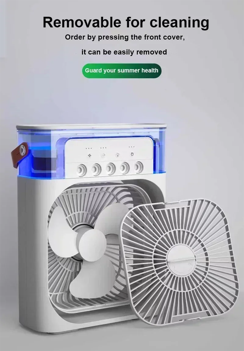 3-in-1 Portable Air Cooler Fan – Mini AC, Humidifier & LED Night Light