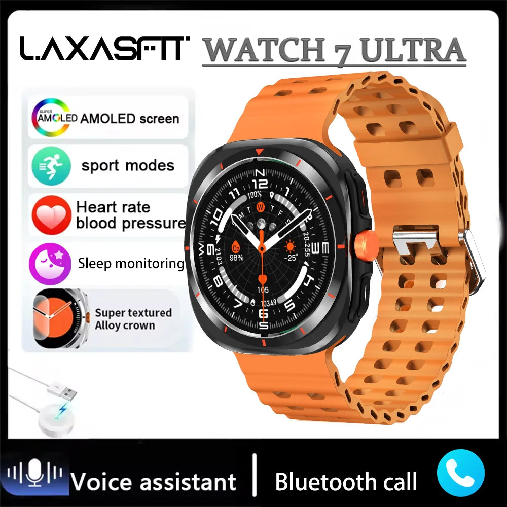 LAXASFIT GT7 Ultra Smartwatch – AMOLED Bluetooth Call Fitness Tracker
