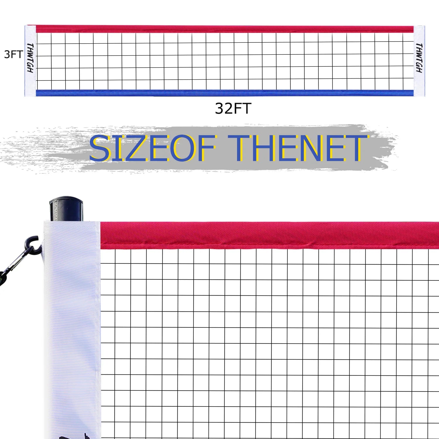 Portable Outdoor Volleyball Net Set with Adjustable Poles