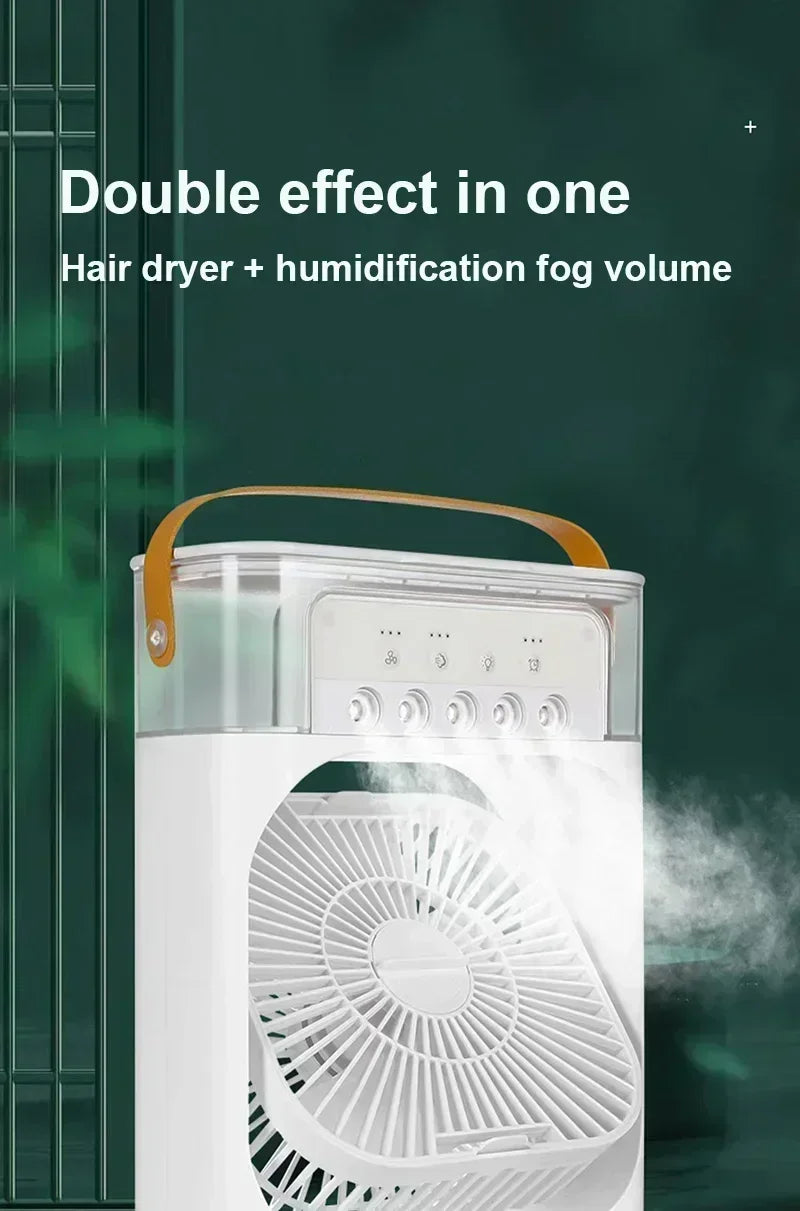 3-in-1 Portable Air Cooler Fan – Mini AC, Humidifier & LED Night Light