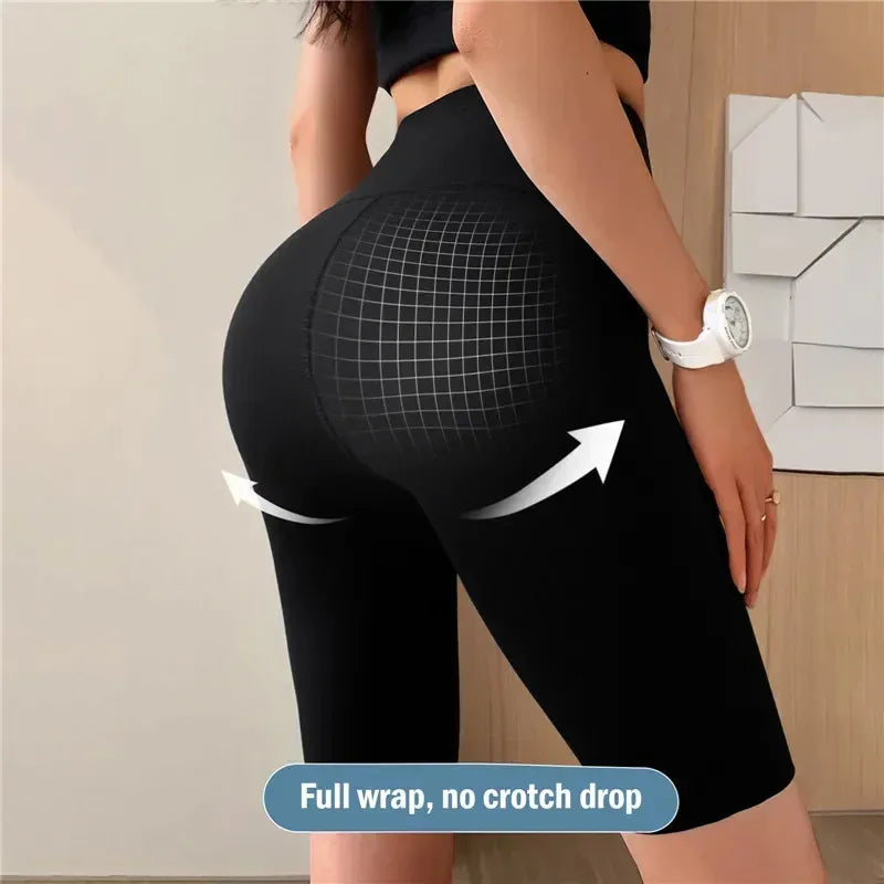 Women’s High Waist Sports Shorts – Gym, Yoga & Fitness Wear (M–XL)