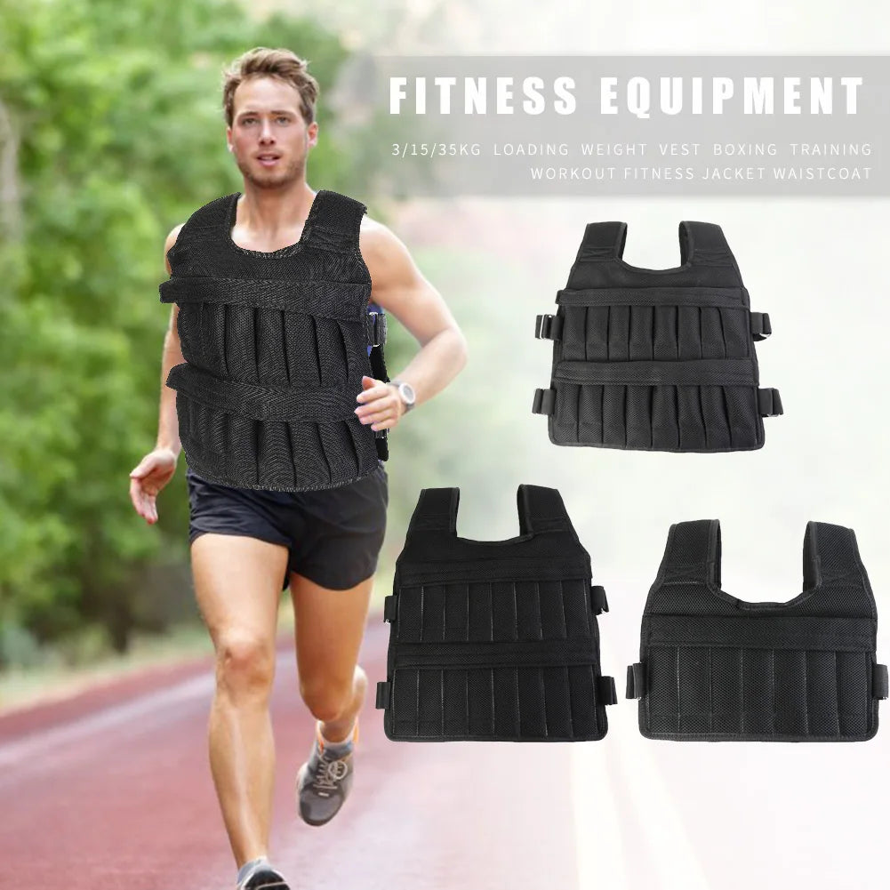 Adjustable Weighted Training Vest – Empty Bag Fitness Jacket 3–35kg