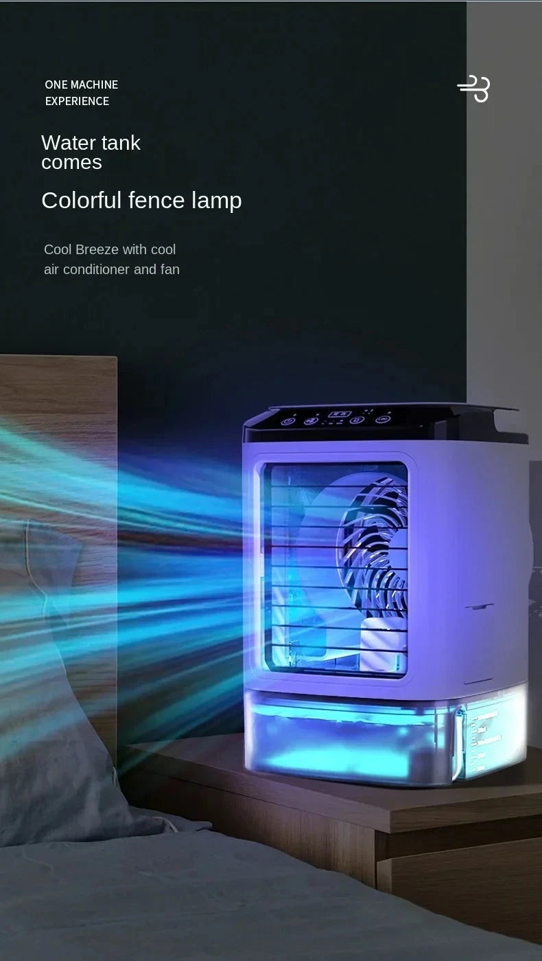 Portable Desktop Air Cooler Fan – Dual Spray & Night Light