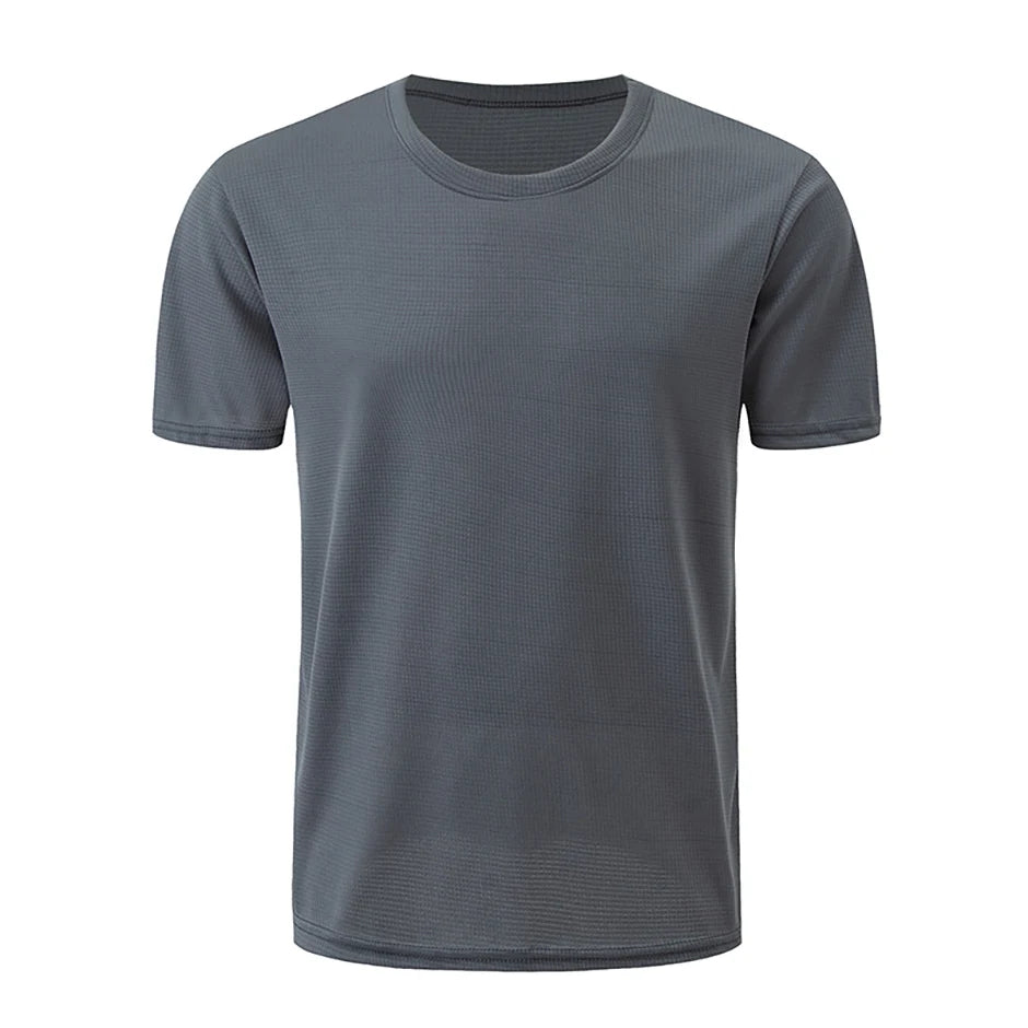 Men’s Waffle Knit Sports T-Shirt – Solid Color Fitness & Running Top (1/5 Pcs)