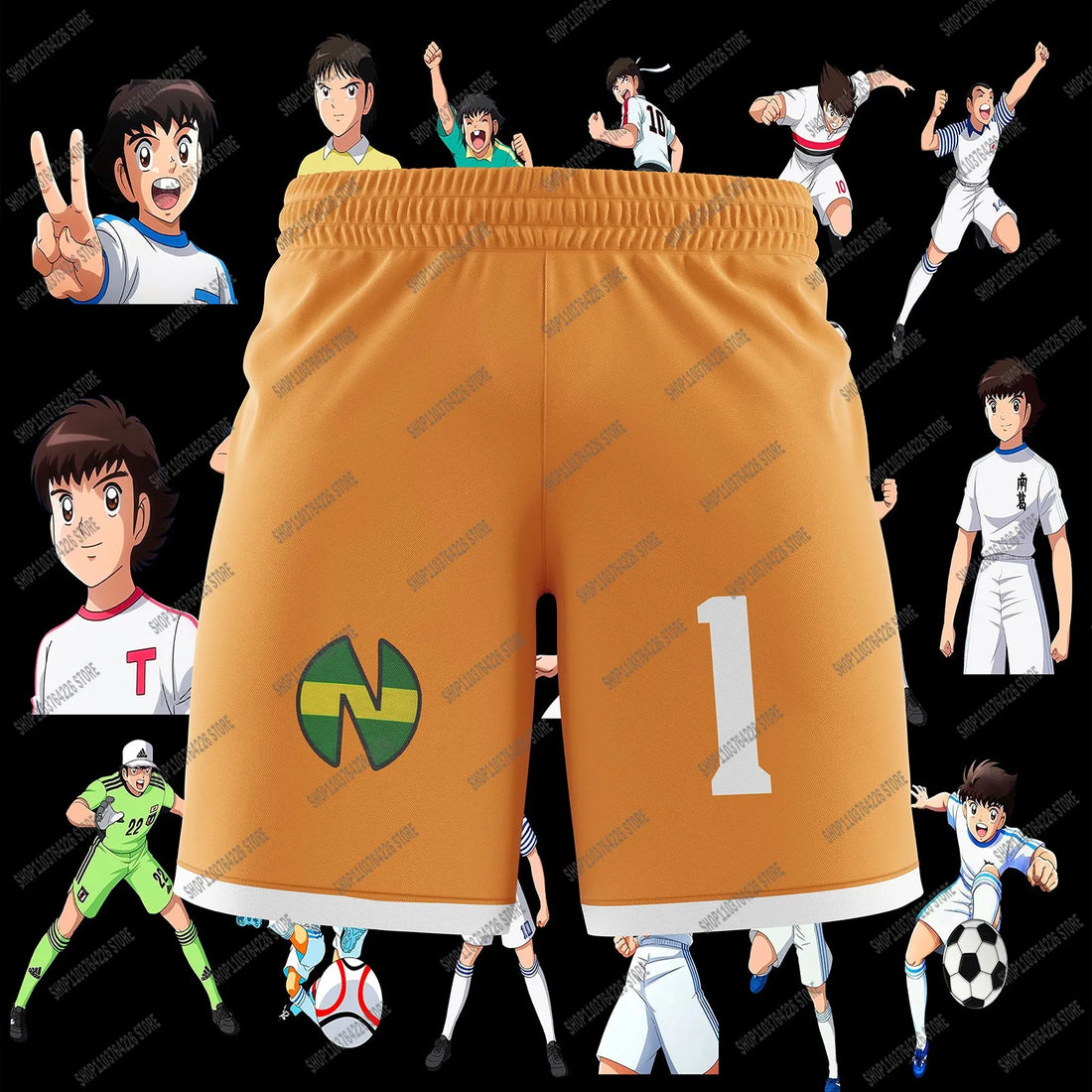 Captain Tsubasa Custom Football Team Beach Pants