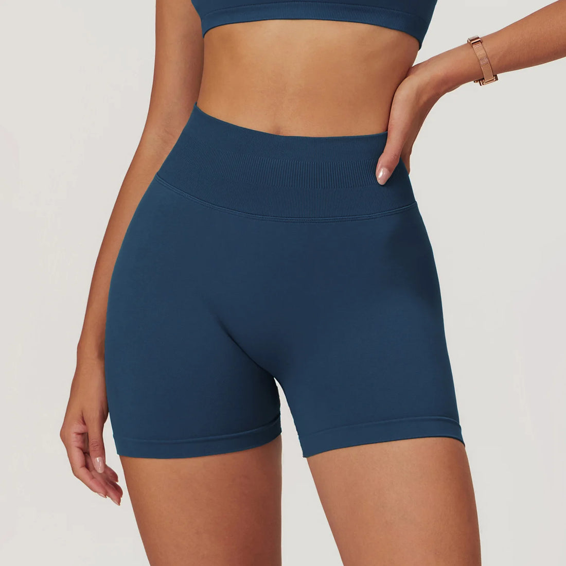 Women’s Ribbed High Waist Yoga Shorts