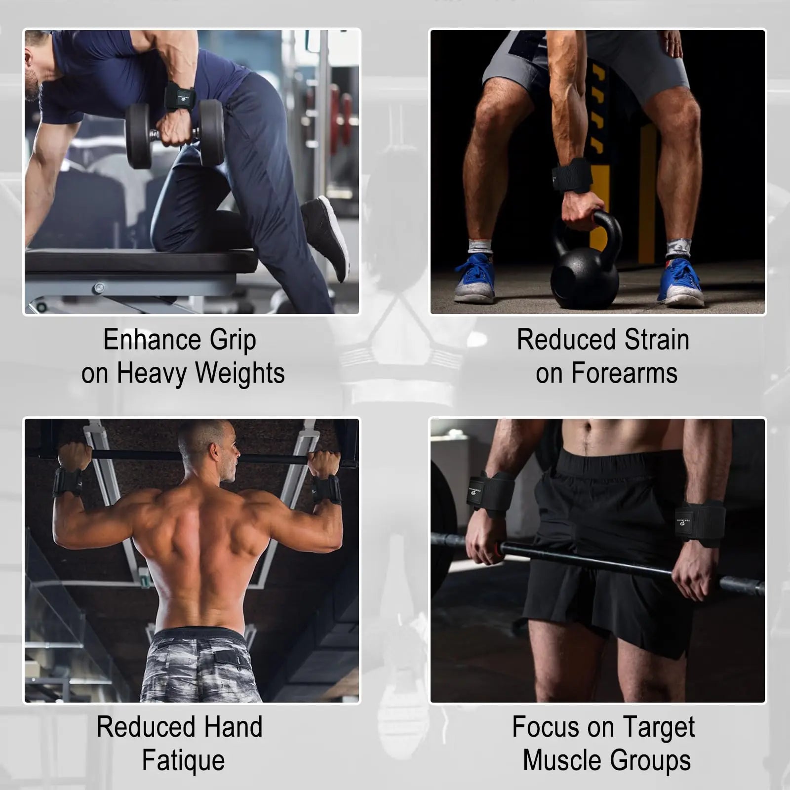 2pcs Lifting Hook Wrist Straps – Heavy-Duty Grip Support