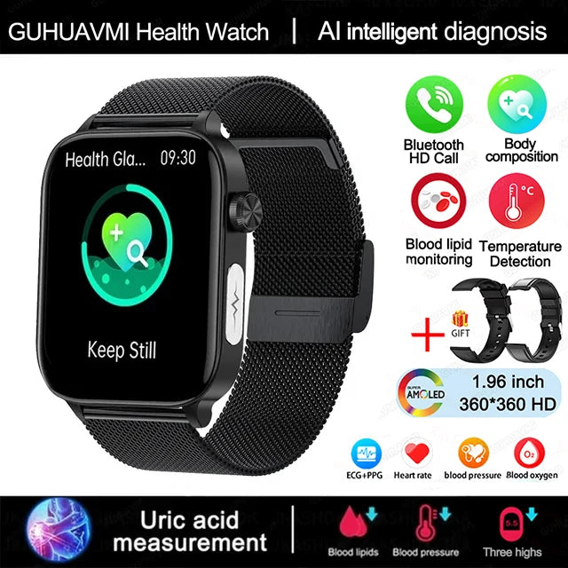 2025 ECG+PPG Smartwatch with Health Monitoring