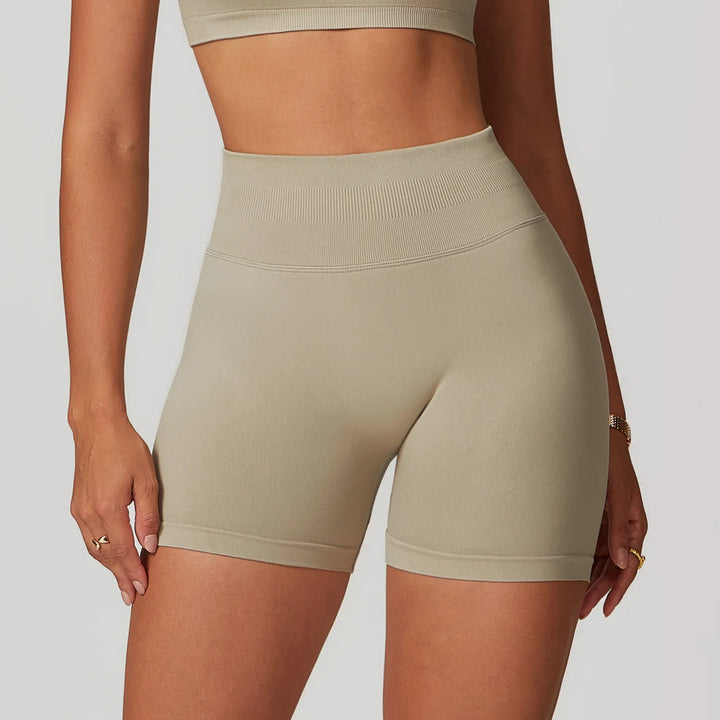 Women’s Ribbed High Waist Yoga Shorts