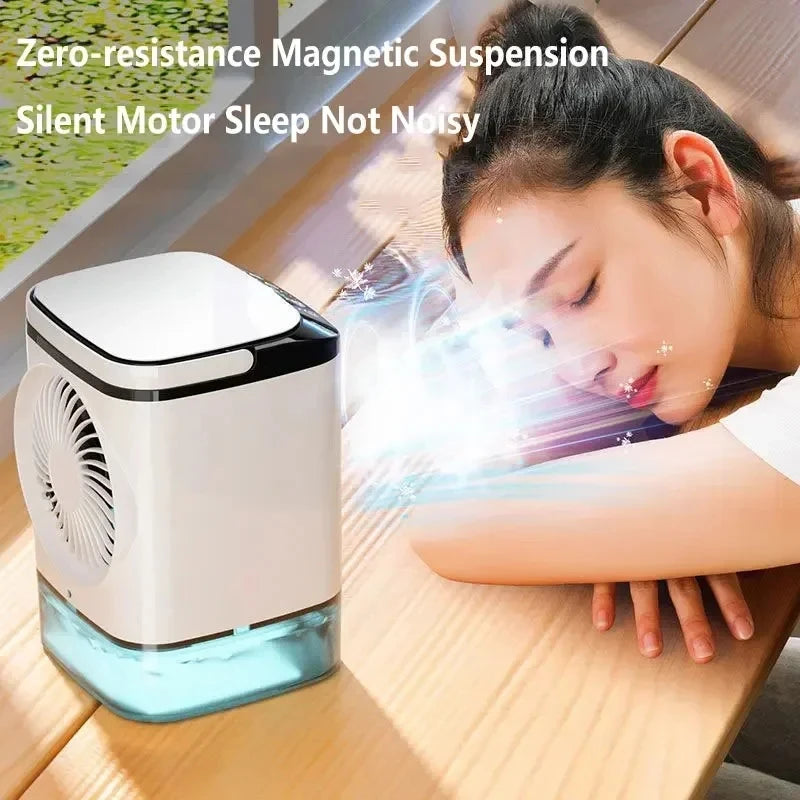Portable Desktop Air Cooler Fan – Dual Spray & Night Light