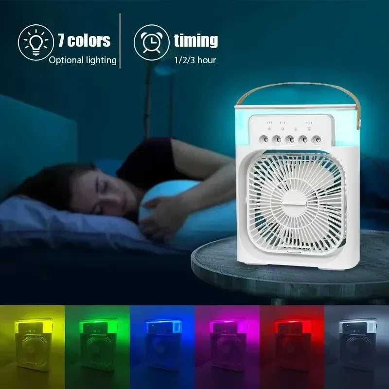 3-in-1 Portable Air Cooler Fan – Mini AC, Humidifier & LED Night Light