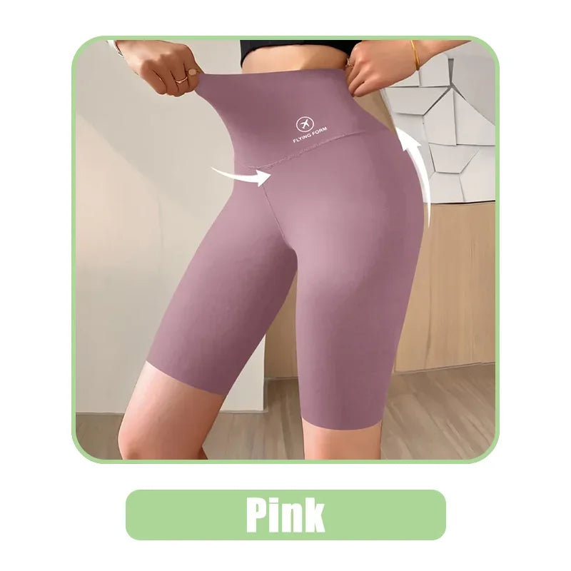 Women’s High Waist Sports Shorts – Gym, Yoga & Fitness Wear (M–XL)