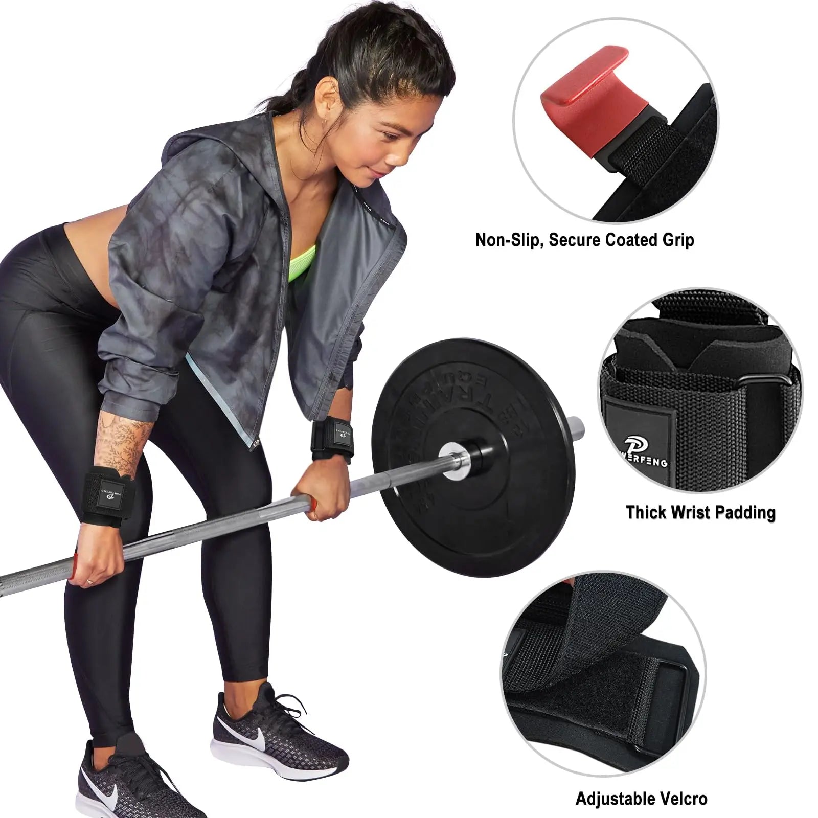 2pcs Lifting Hook Wrist Straps – Heavy-Duty Grip Support