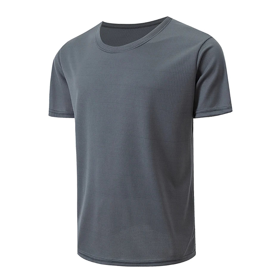 Men’s Waffle Knit Sports T-Shirt – Solid Color Fitness & Running Top (1/5 Pcs)