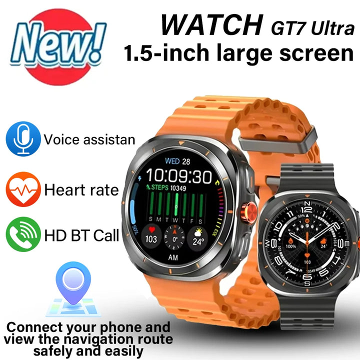 LAXASFIT GT7 Ultra Smartwatch – AMOLED Bluetooth Call Fitness Tracker