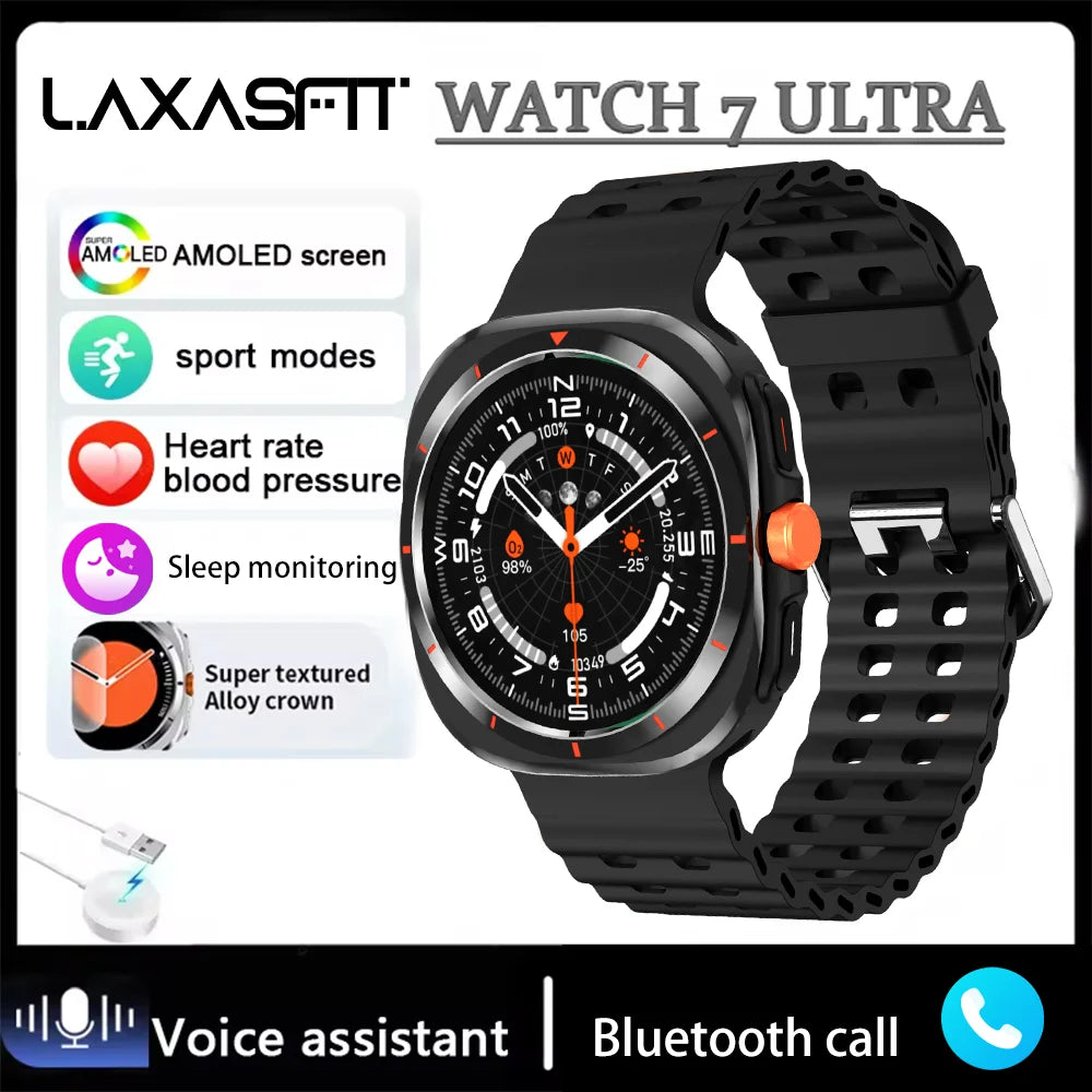 LAXASFIT GT7 Ultra Smartwatch – AMOLED Bluetooth Call Fitness Tracker