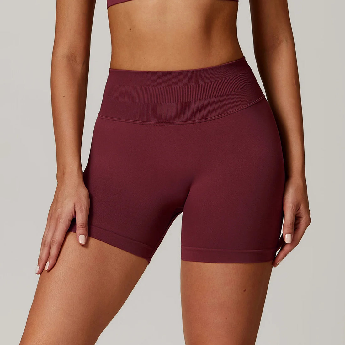 Women’s Ribbed High Waist Yoga Shorts