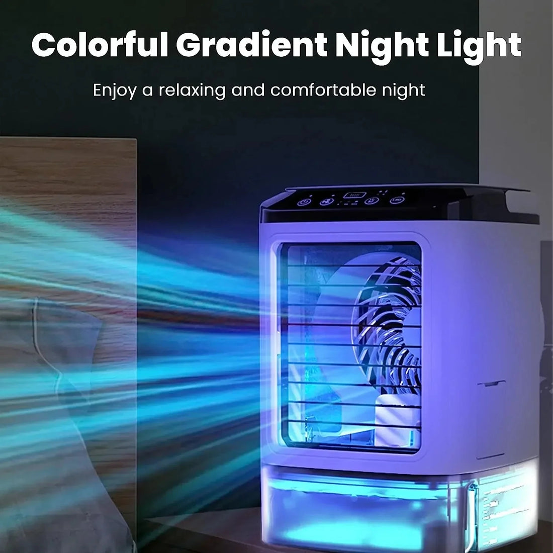 Portable Desktop Air Cooler Fan – Dual Spray & Night Light