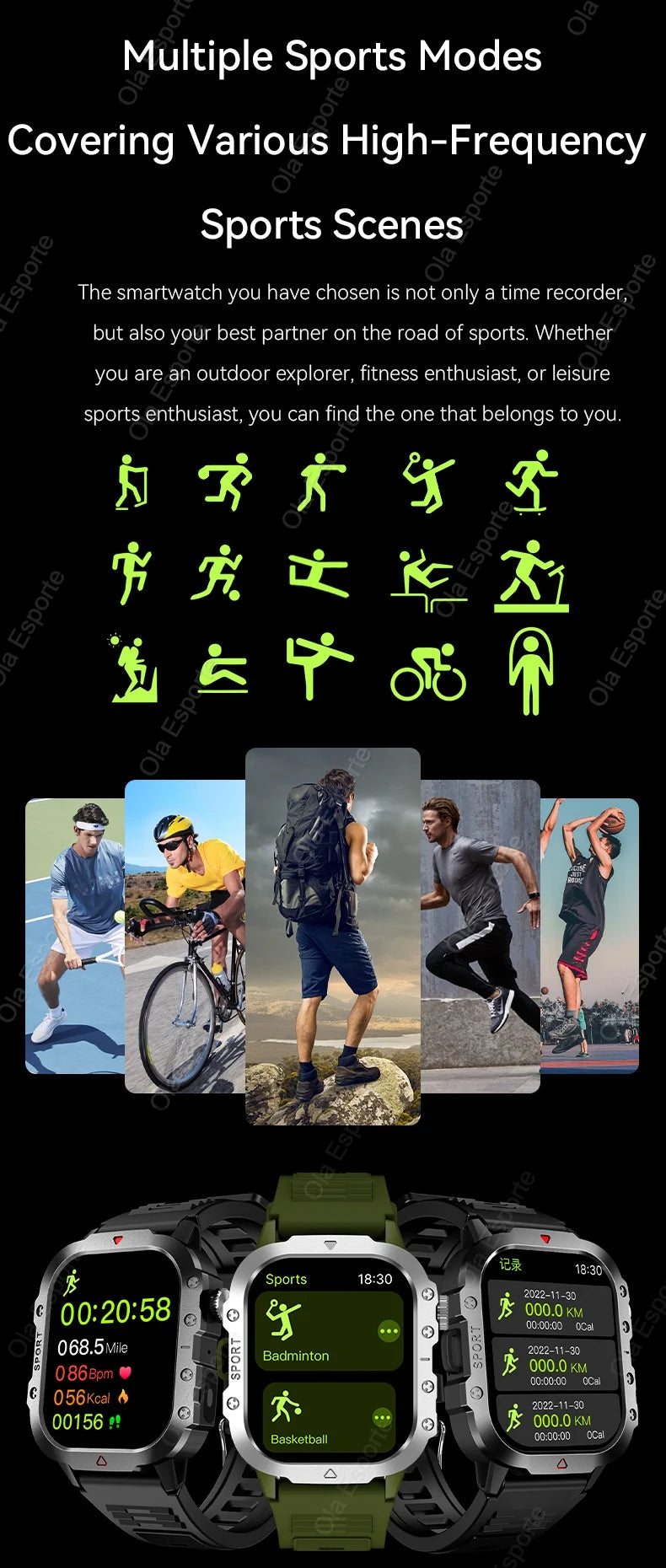 Military GPS Smartwatch – Waterproof Outdoor Sport Tracker with Flashlight & Compass