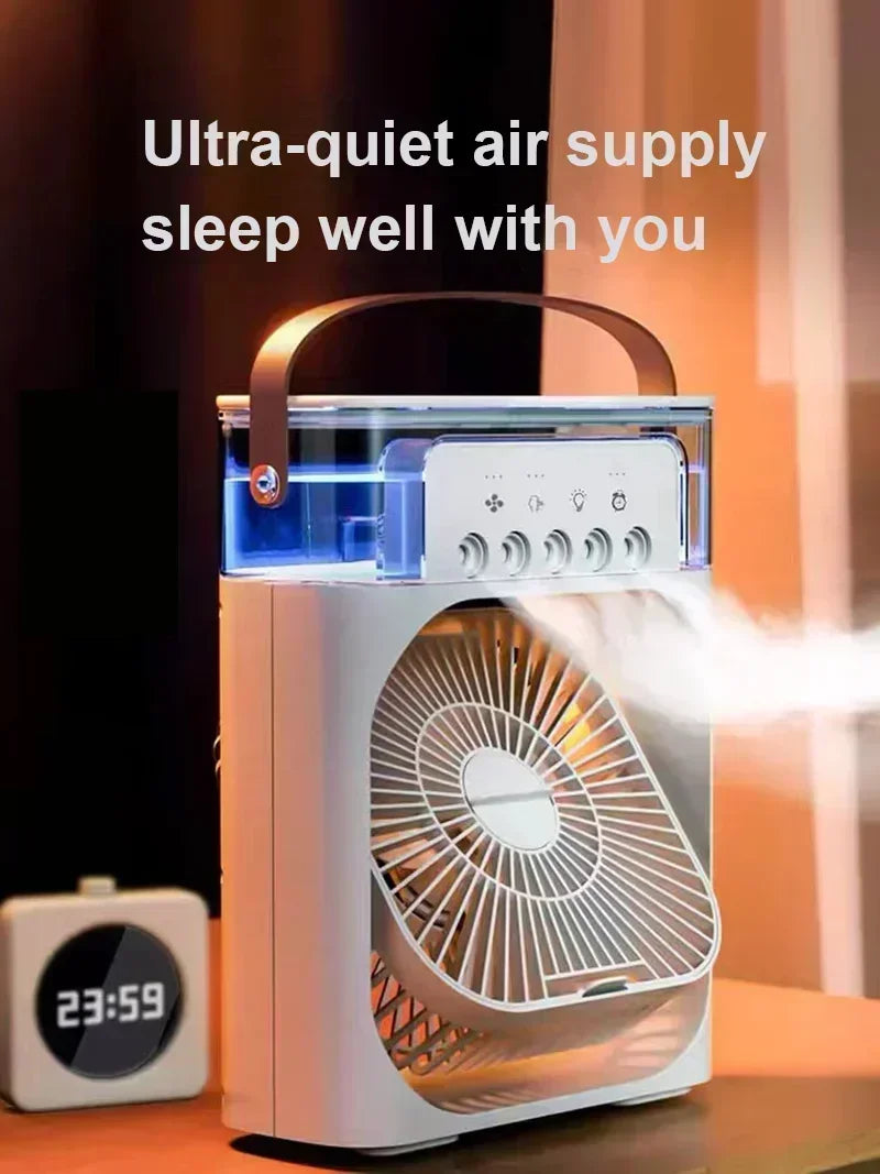 3-in-1 Portable Air Cooler Fan – Mini AC, Humidifier & LED Night Light