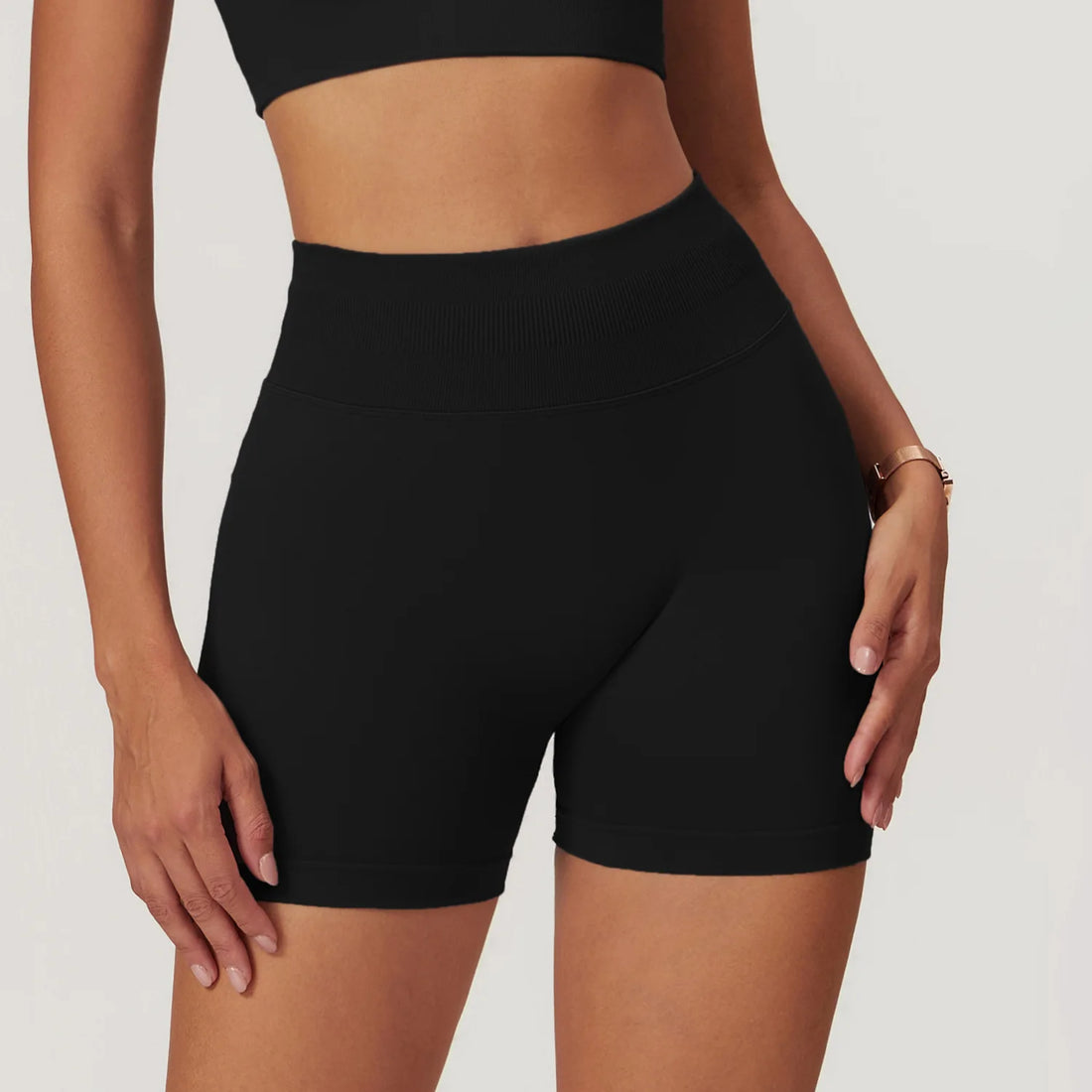 Women’s Ribbed High Waist Yoga Shorts