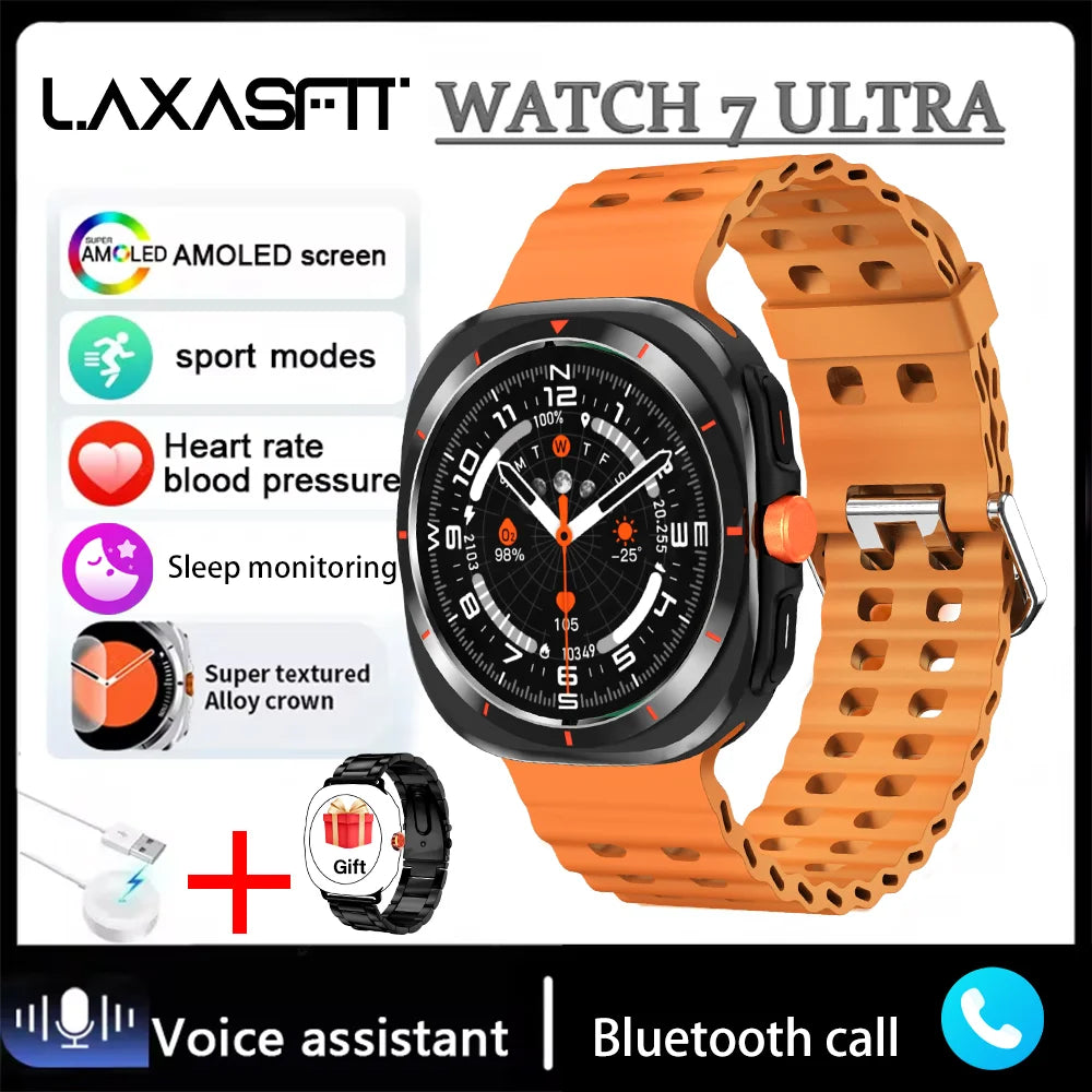 LAXASFIT GT7 Ultra Smartwatch – AMOLED Bluetooth Call Fitness Tracker