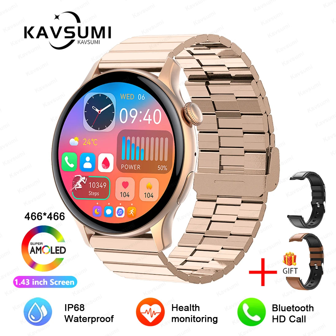 2024 NFC Smartwatch for Women with GPS & Bluetooth