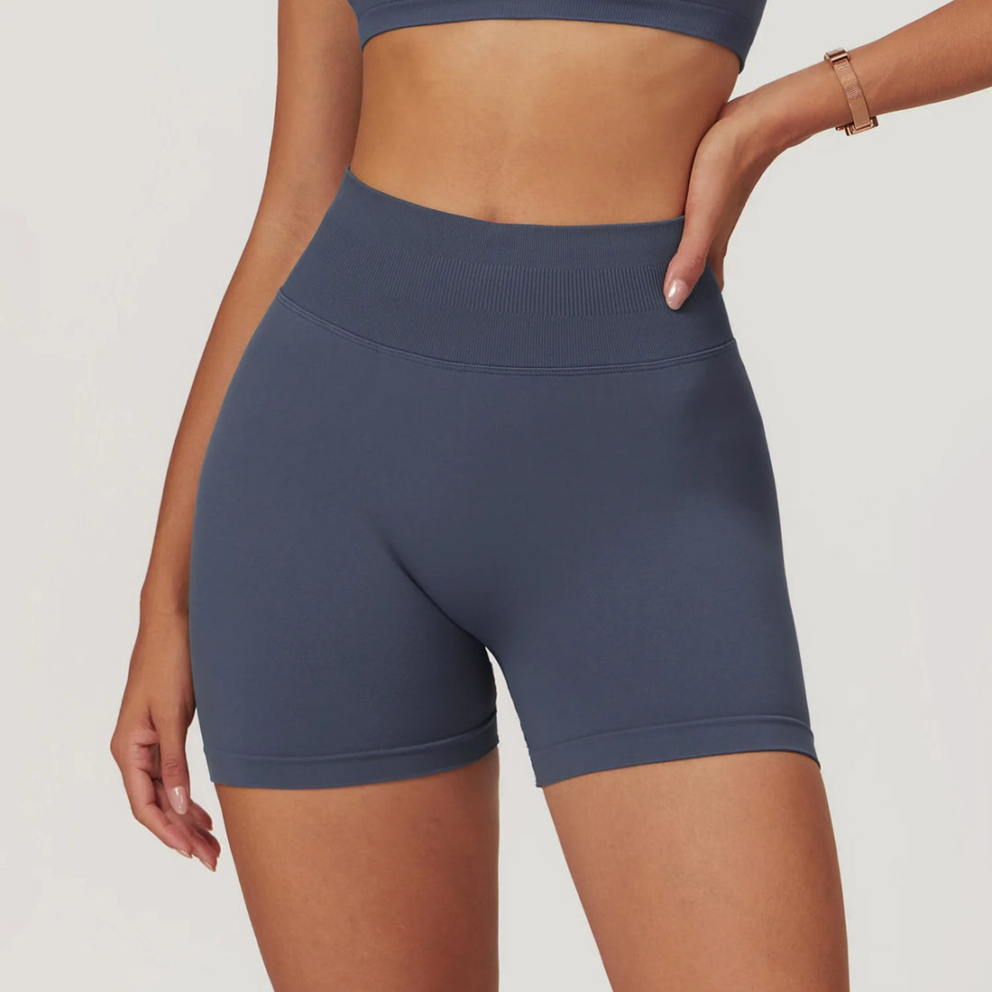 Women’s Ribbed High Waist Yoga Shorts