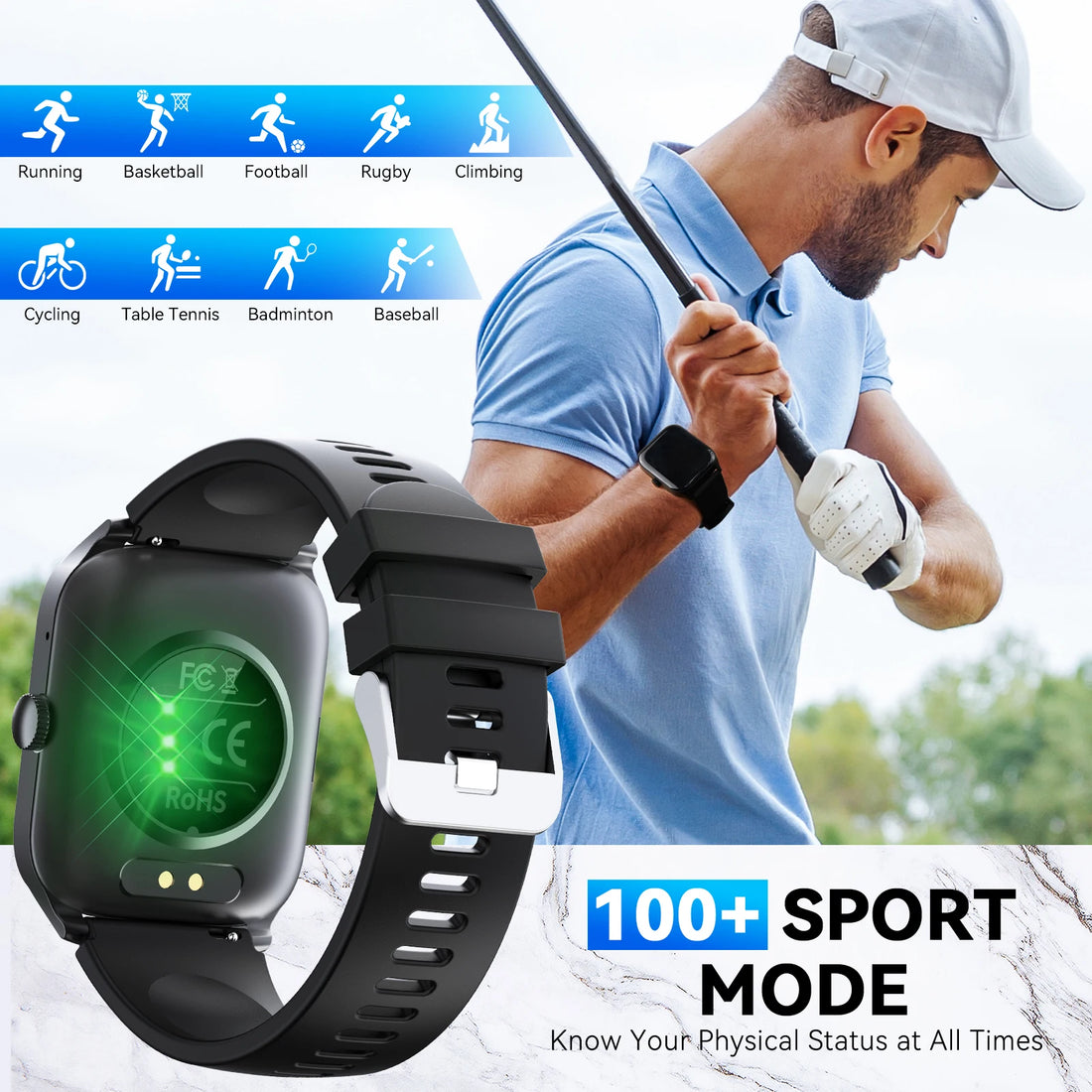 LaNikar QS56 Smartwatch 1.83" Bluetooth Call