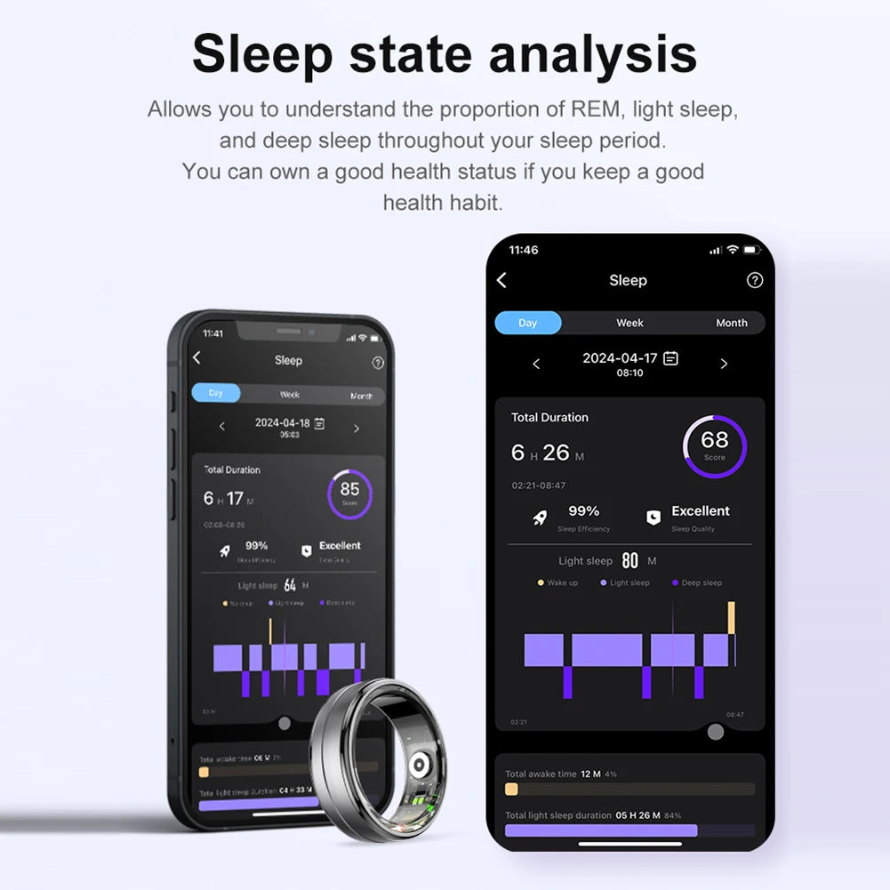 BT Smart Ring Fitness Tracker