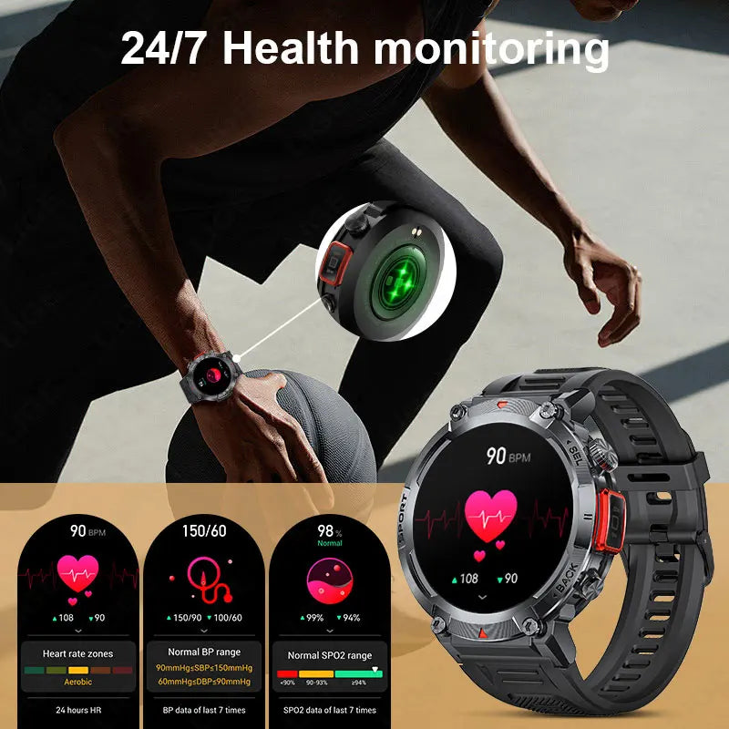 LIGE Flashlight Outdoor Smartwatch for Men