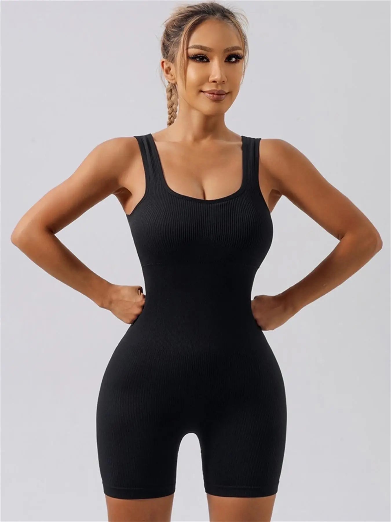 Women’s Seamless One-Piece Yoga Bodysuit – Push Up Fitness Jumpsuit