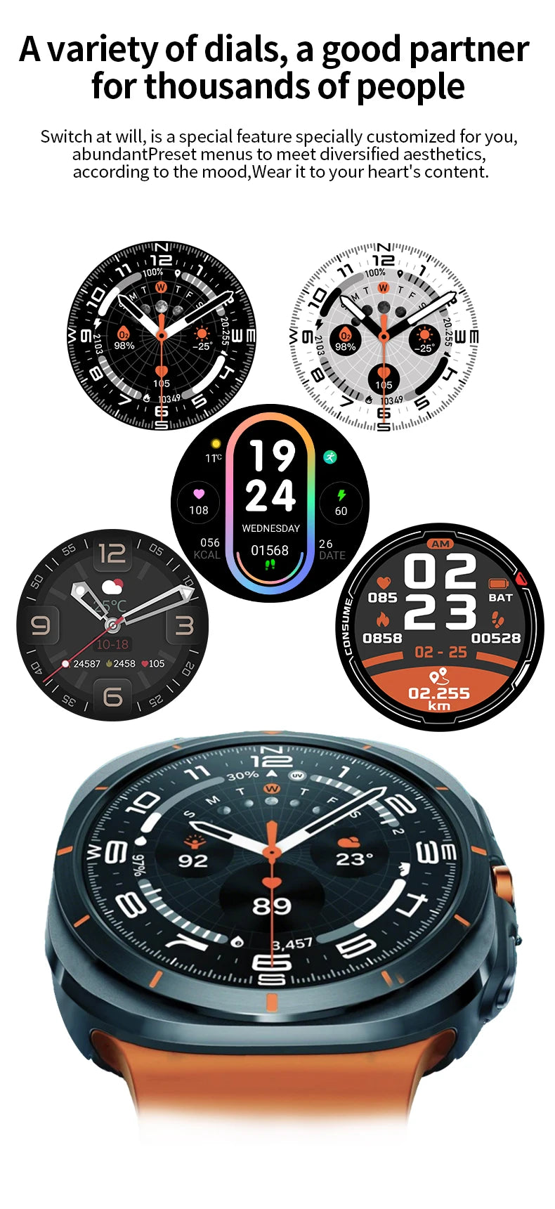 LAXASFIT GT7 Ultra Smartwatch – AMOLED Bluetooth Call Fitness Tracker